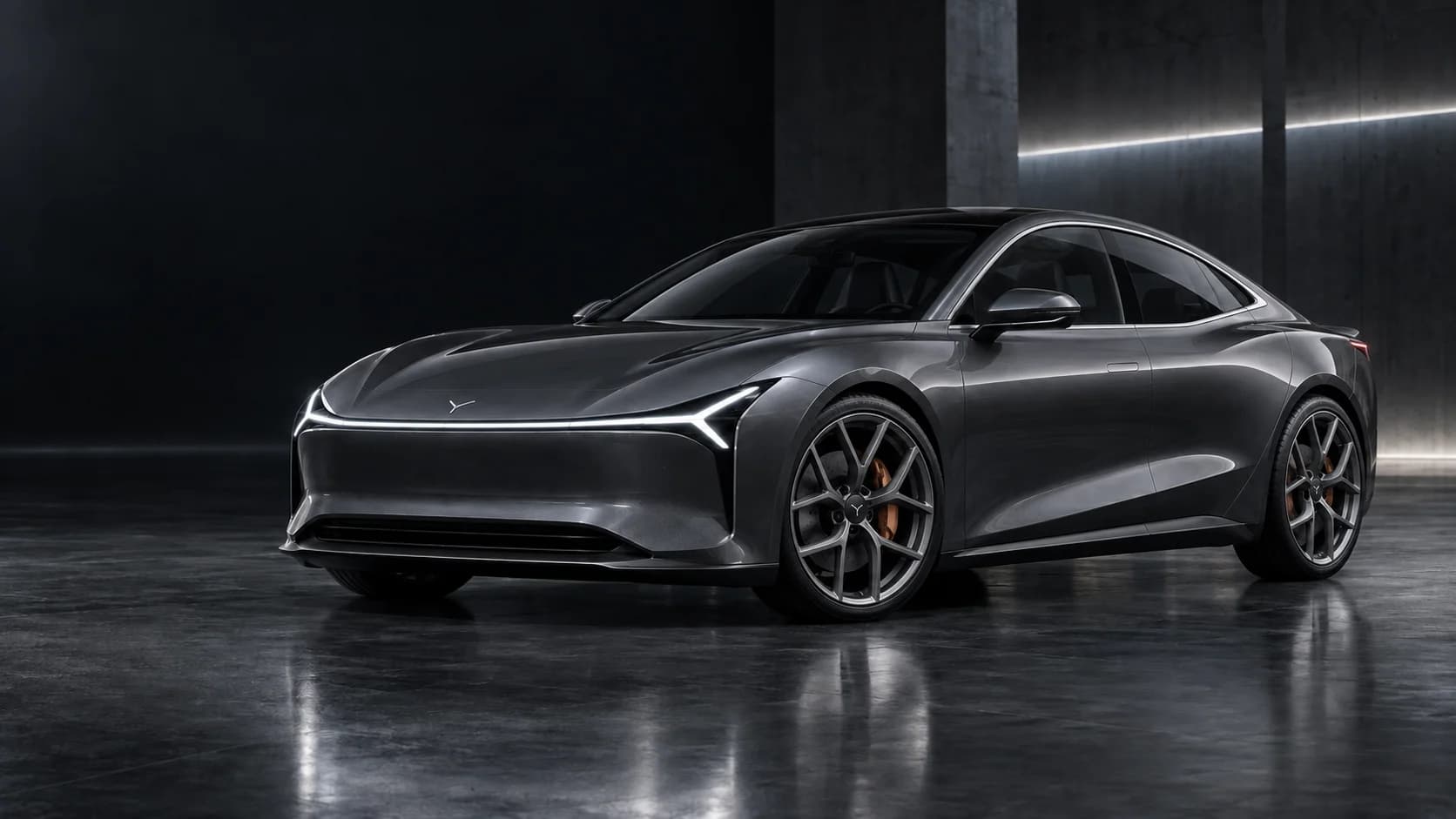 Dyntree M1E Add Graphite prototype — front three-quarter