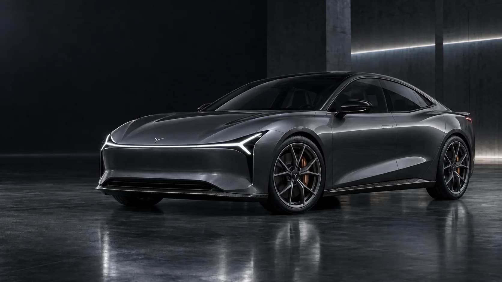 Dyntree M1E Multiply Graphite prototype — front three-quarter