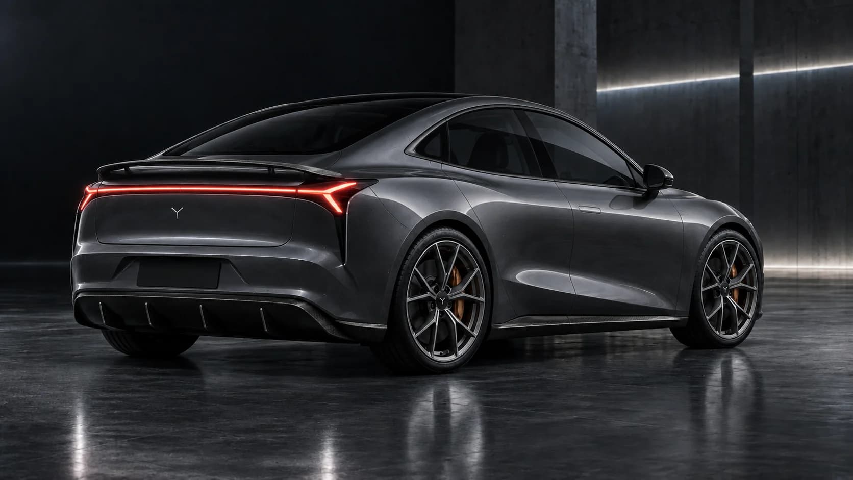 Dyntree M1E Multiply Graphite prototype — rear three-quarter